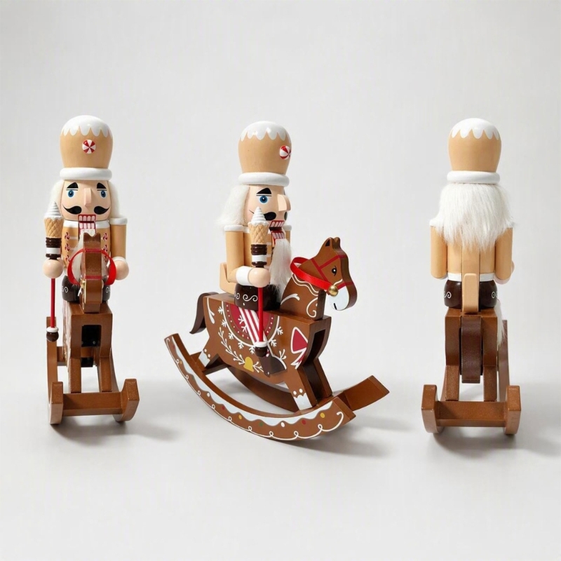 Nutcracker Figurine - Dekorasi Pemecah Kacang Kuda Goyang dengan