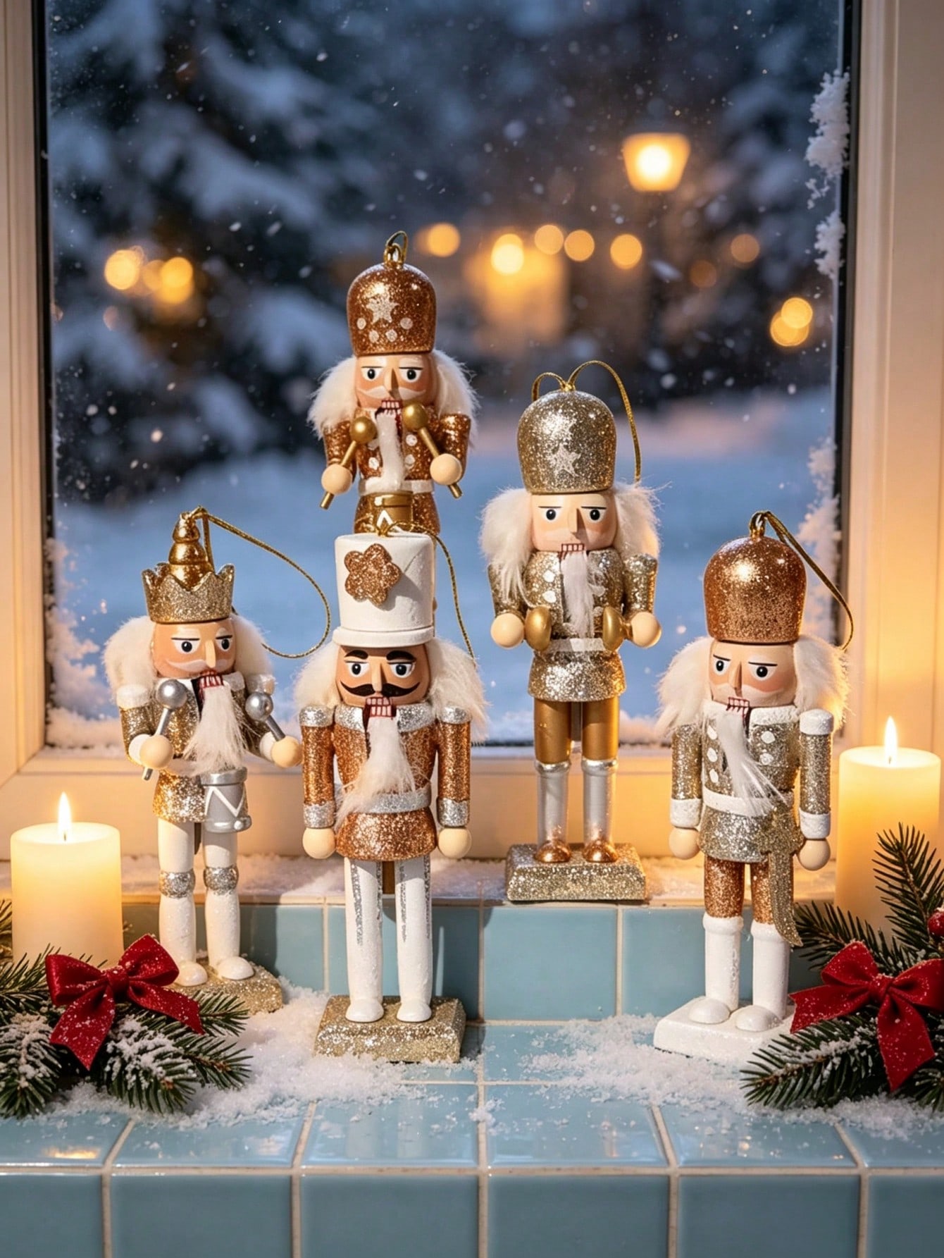 Nutcracker Figurine - 5 buah Set Hiasan Gantung Boneka