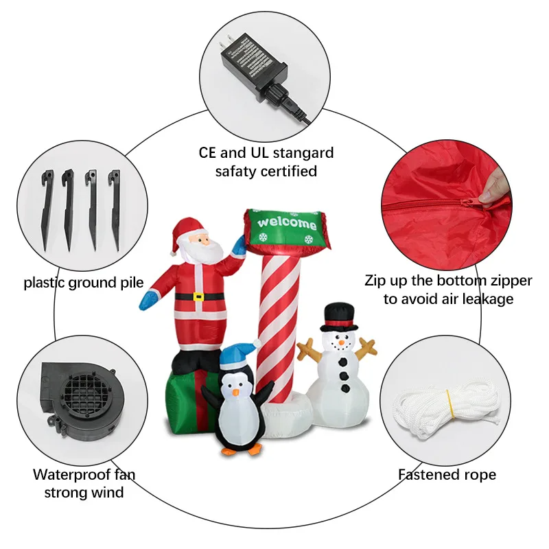 Santa Claus Natal Tiup Bercaha - Christmas Lights Outdoor ulasan dan harga