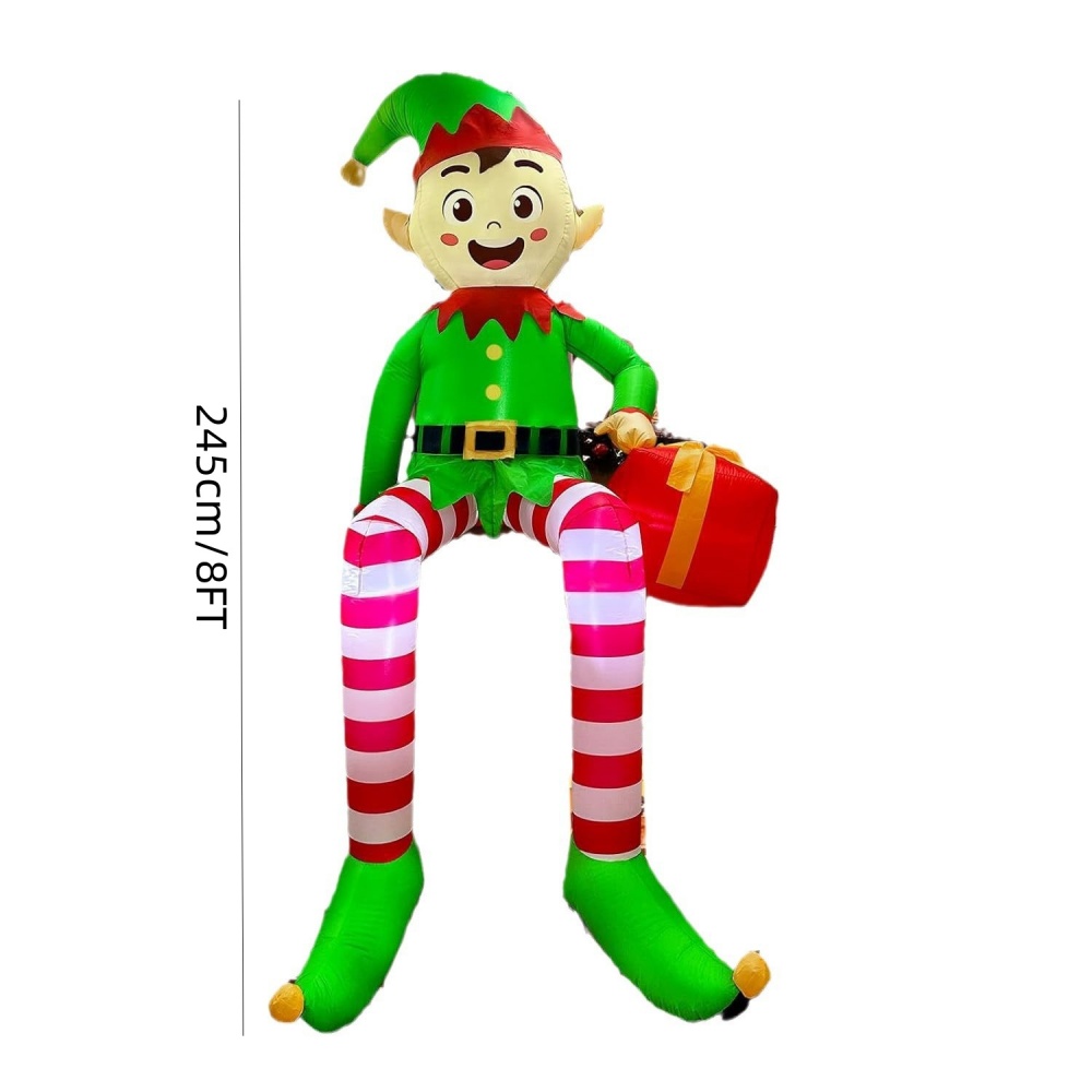 8FT Dekorasi Elf Duduk Tiup Na - Christmas Lights Outdoor ulasan dan harga
